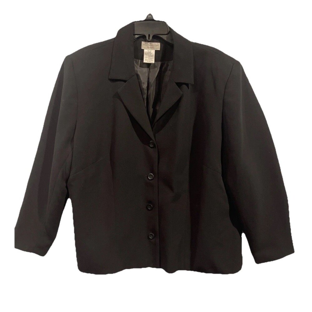 WORTHINGTON Woman Black Long Sleeved Jacket Blazer 24W Button Down Professional